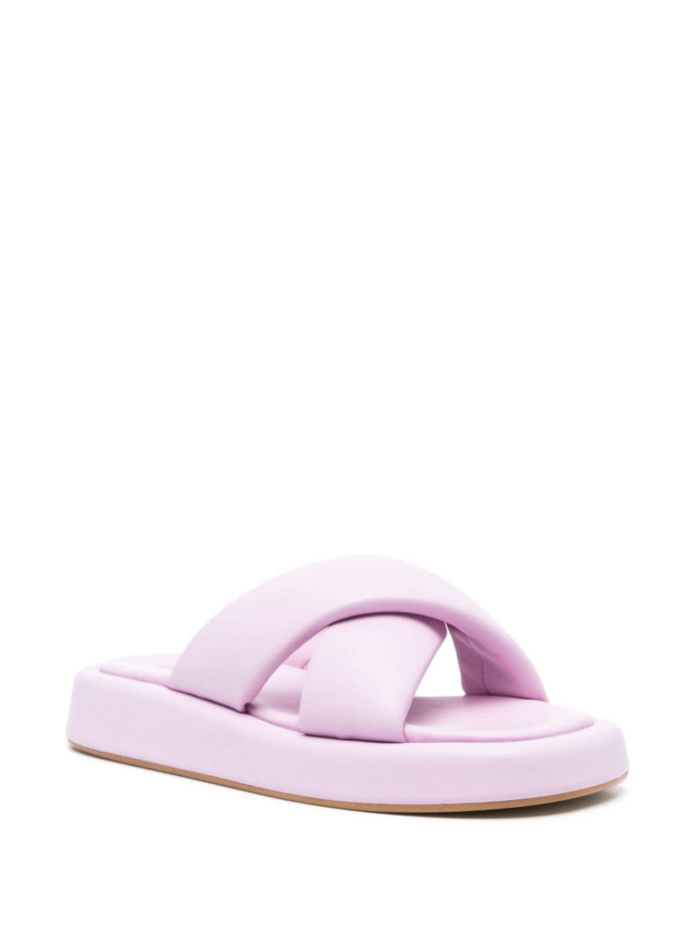 Shop Vamsko Pillow Leather Sandals In Purple