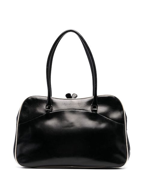 Prada Pre-Owned 1990s contrast piping kiss lock bowling handbag