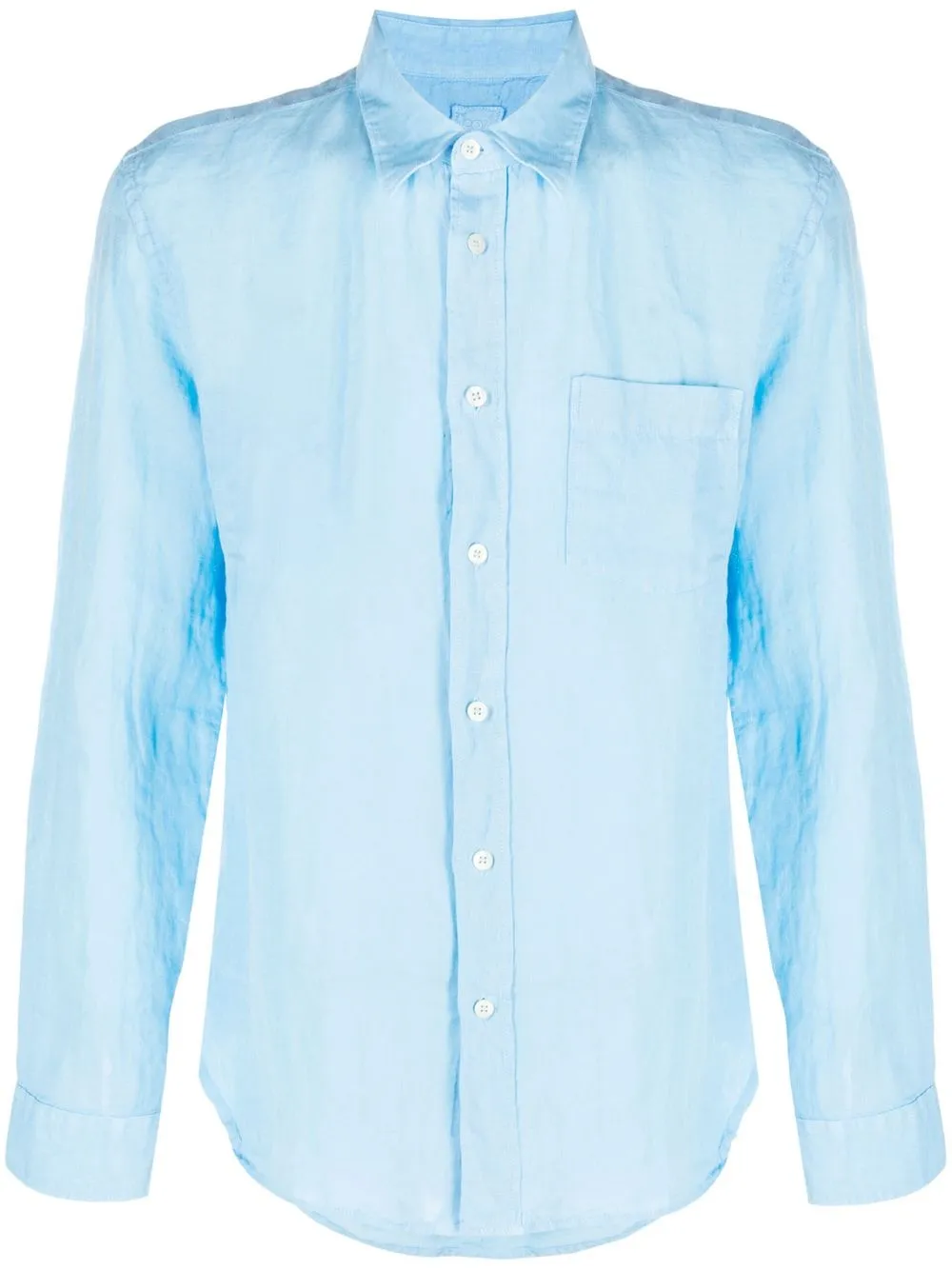 

120% Lino camisa con botones - Azul