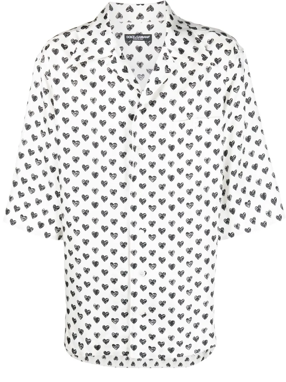 

Dolce & Gabbana heart-print silk shirt - White