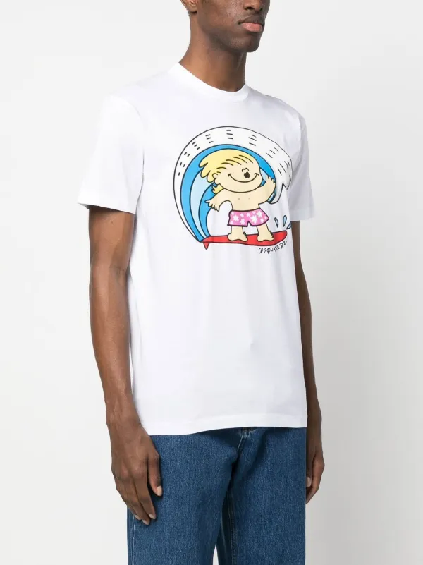 DSQUARED2 logo-print Detail T-shirt | White | FARFETCH
