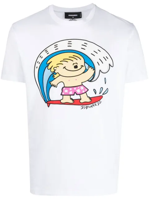 DSQUARED2 logo-print detail T-shirt