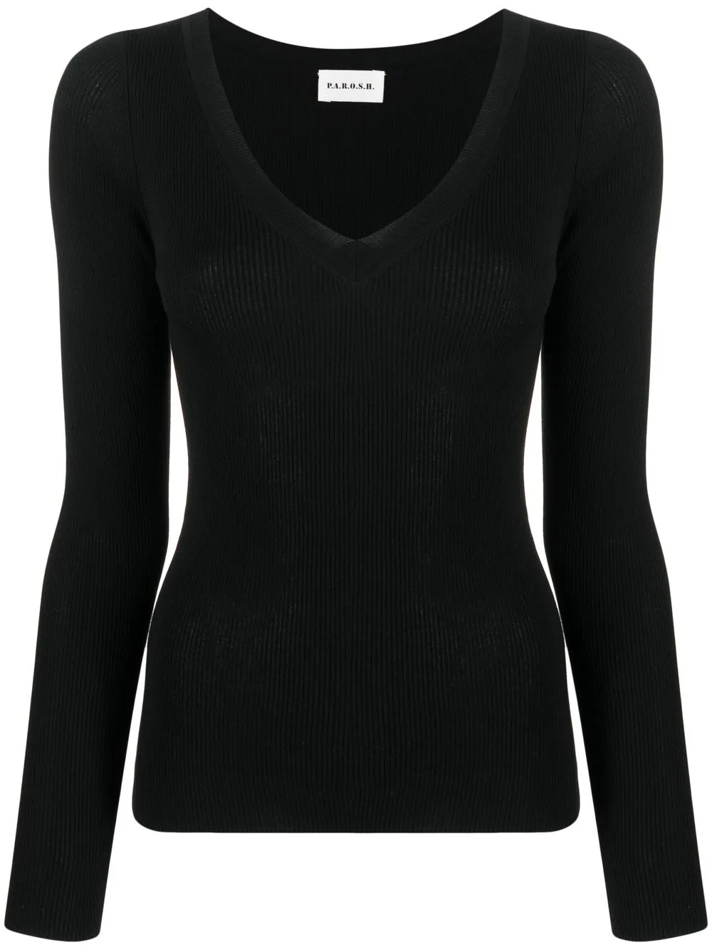 

P.A.R.O.S.H. V-neck knitted top - Black