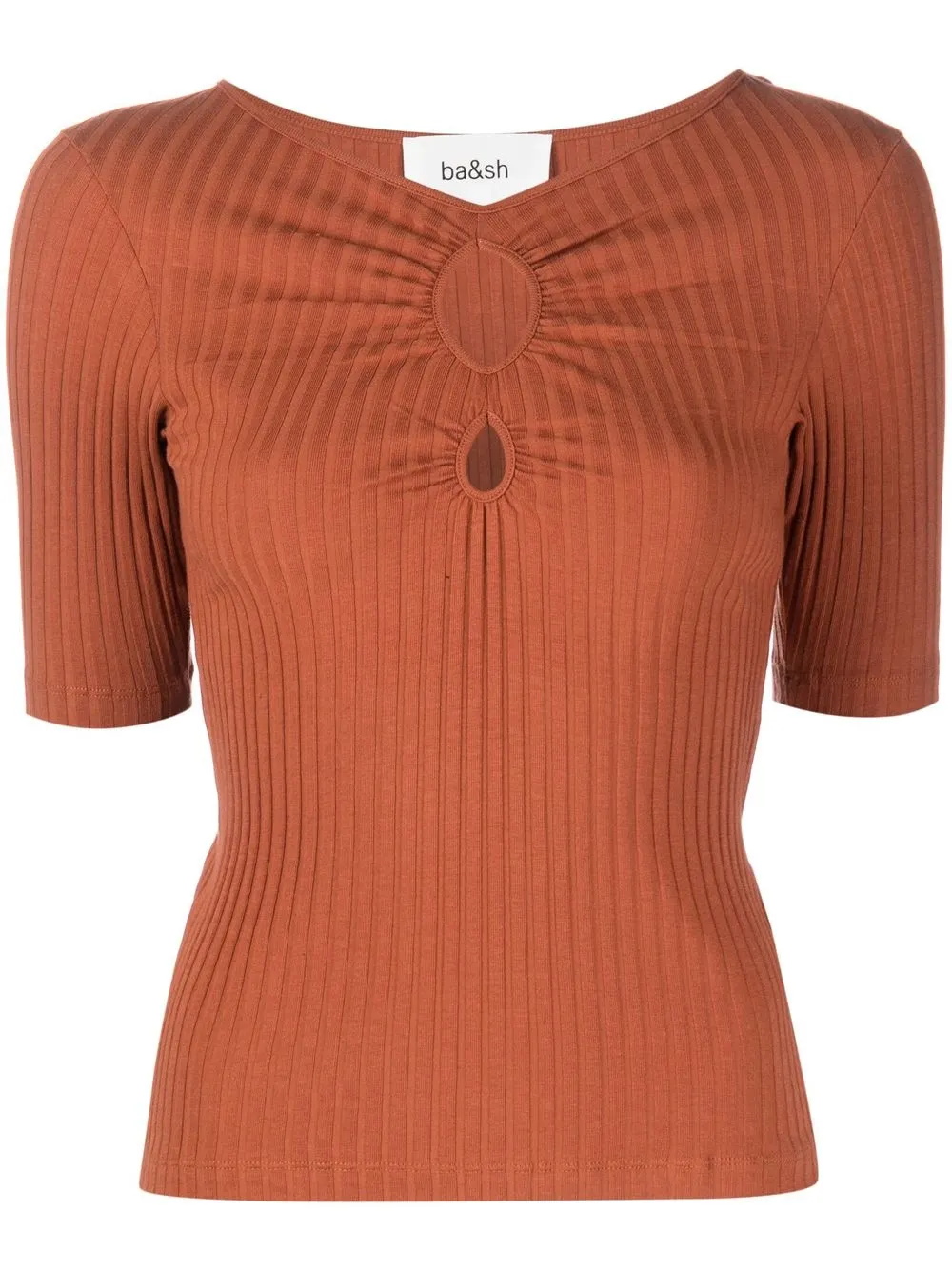 

Ba&Sh ribbed-knit short-sleeve top - Orange