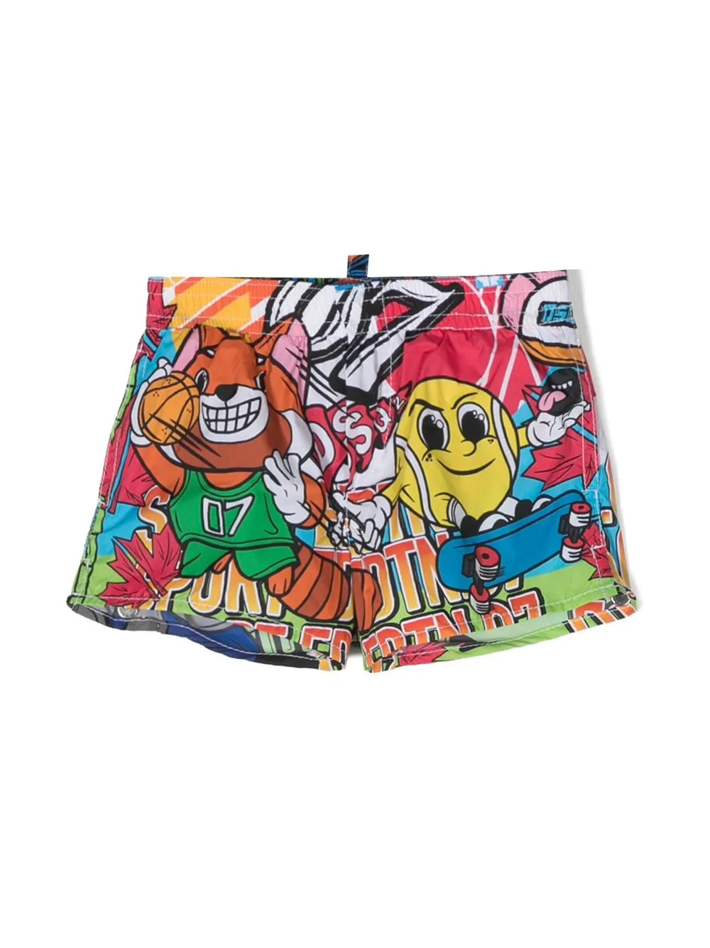 Dsquared2 Babies' D2m80b Sw Boxer Dsquared Boxer Swimming Costume With Allover Shibuya Print In Blue