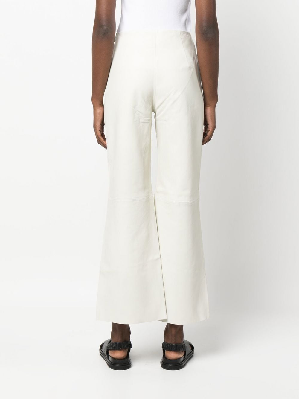Shop By Malene Birger Flared High-waist Trousers In Nude
