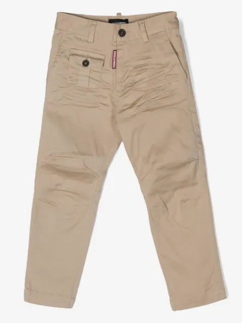 DSQUARED2 KIDS logo-tag chino trousers
