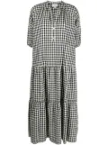 Woolrich gingham-print tiered dress - Blue