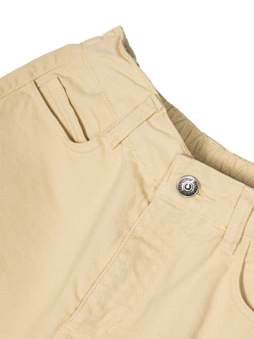 The New Society High-waist Cotton Shorts In Yellow