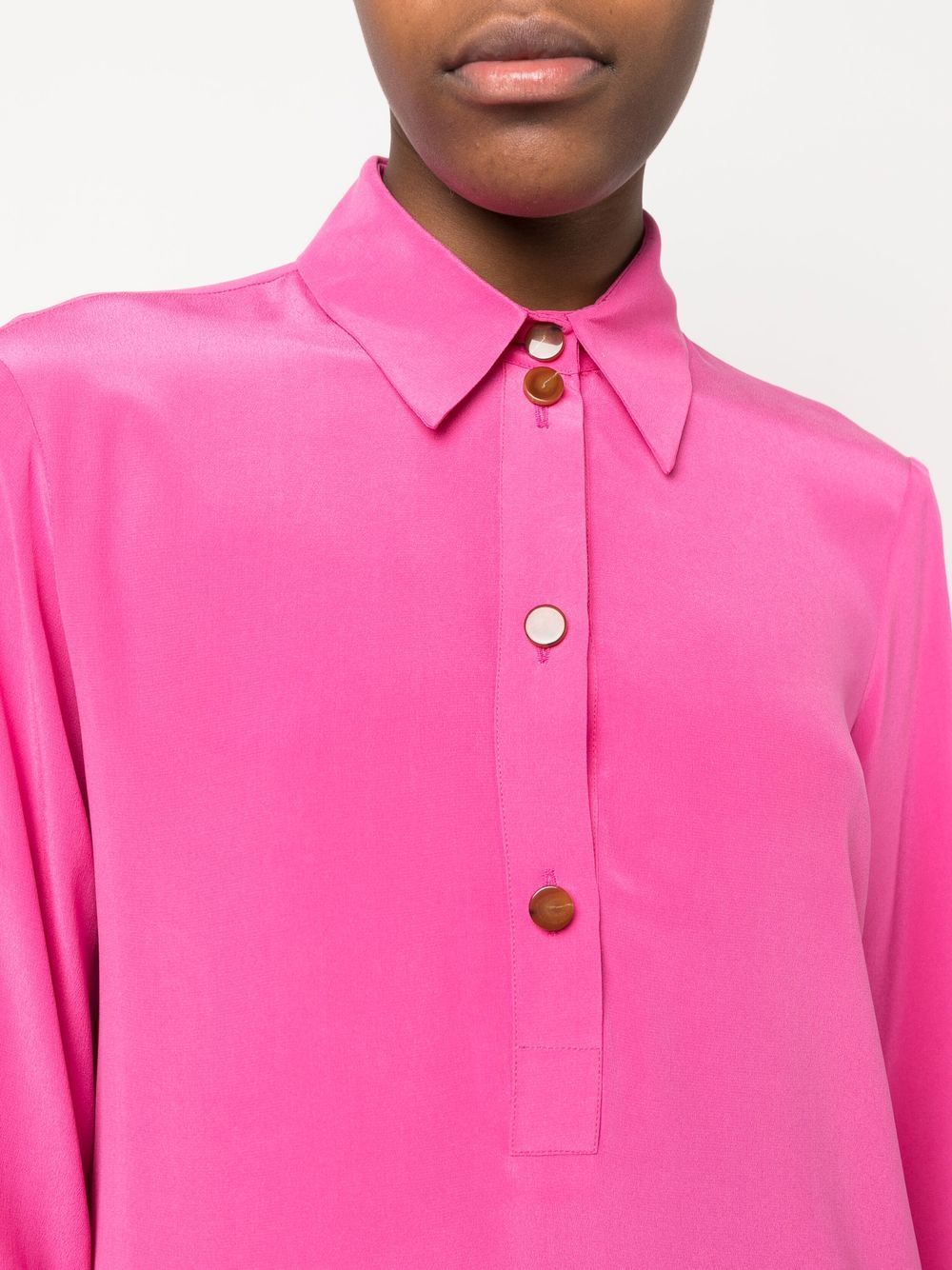 Shop Alysi Dropped-waist Silk Dress In Pink