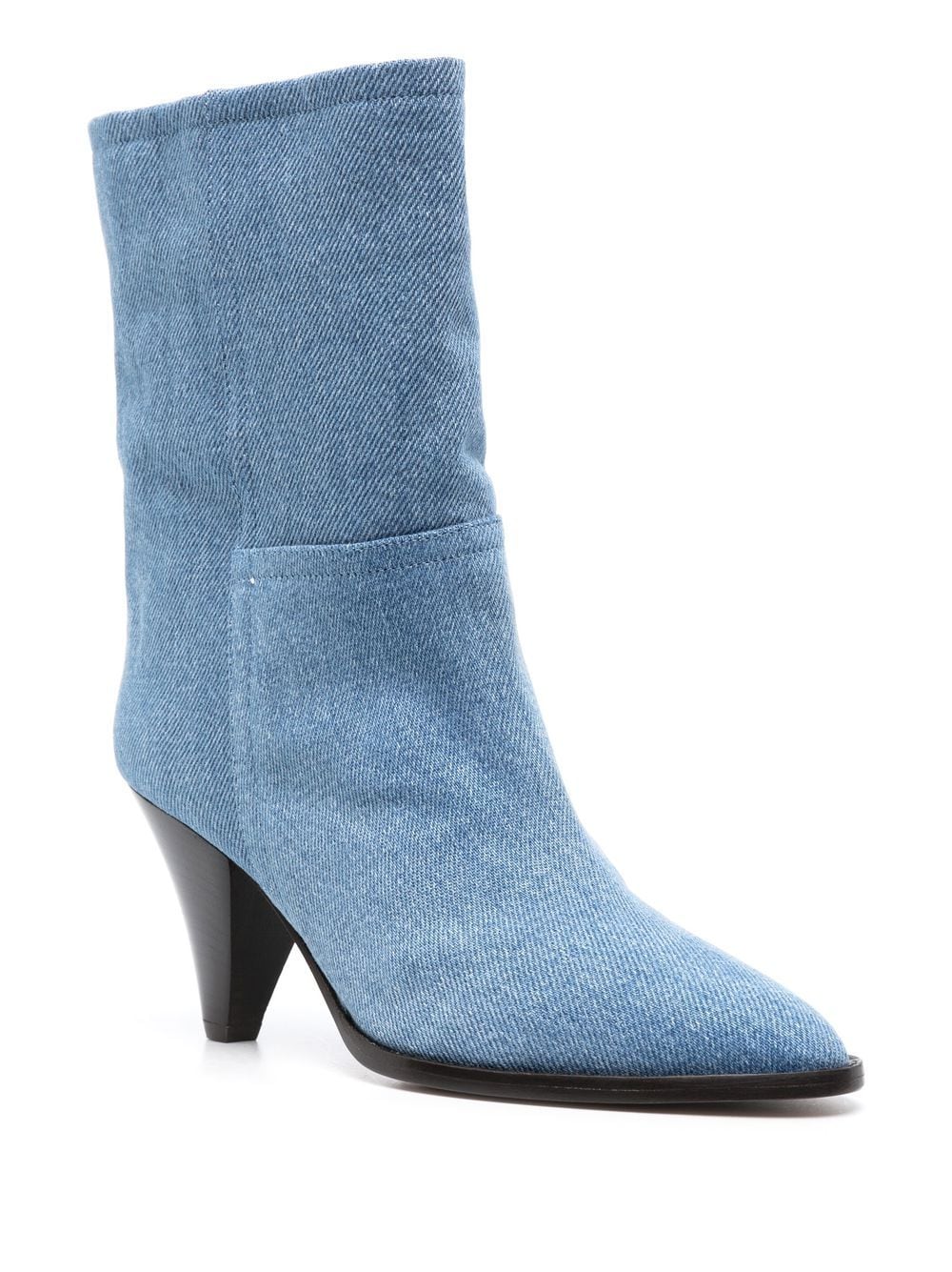 Shop Isabel Marant Rouxa 80mm Suede Ankle Boots In Blue