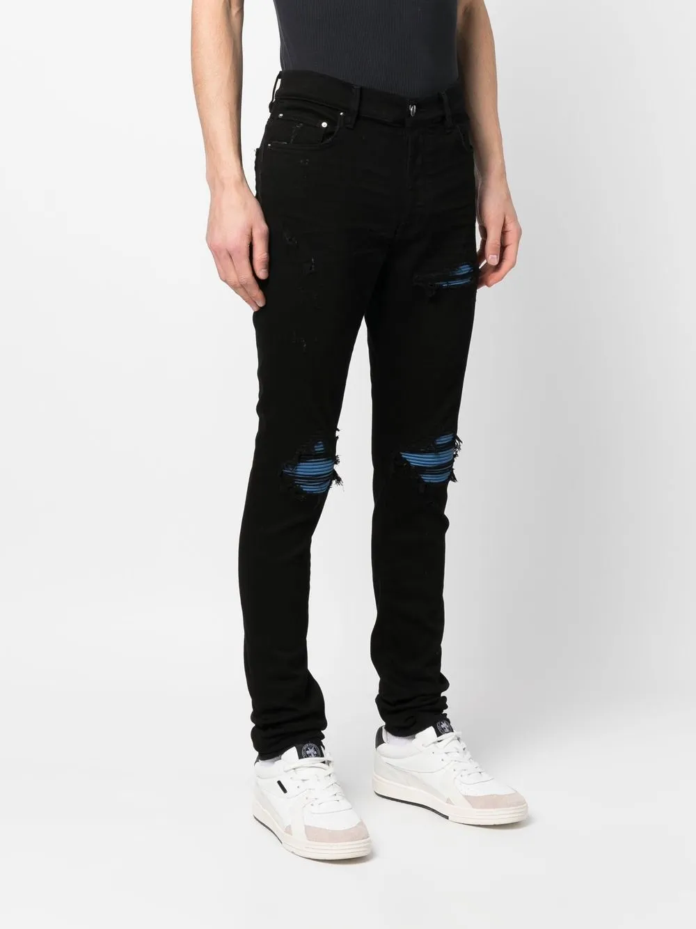 Amiri MX1 Ultra suede-patches Skinny Jeans - Blue