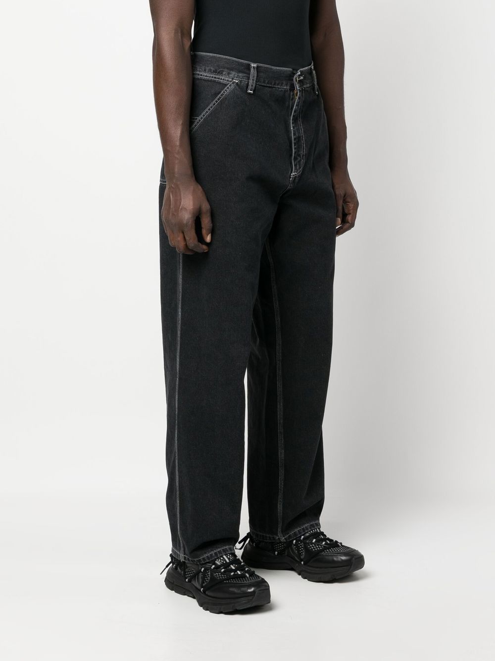 Shop Carhartt Mid-rise Relaxed-fit Jeans In Schwarz