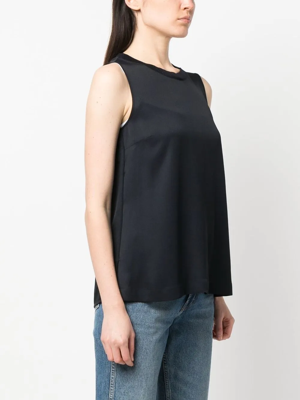 Shop Lorena Antoniazzi Cotton-blend Tank Top In Blau