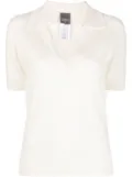 Lorena Antoniazzi short-sleeve knitted polo shirt - Neutrals