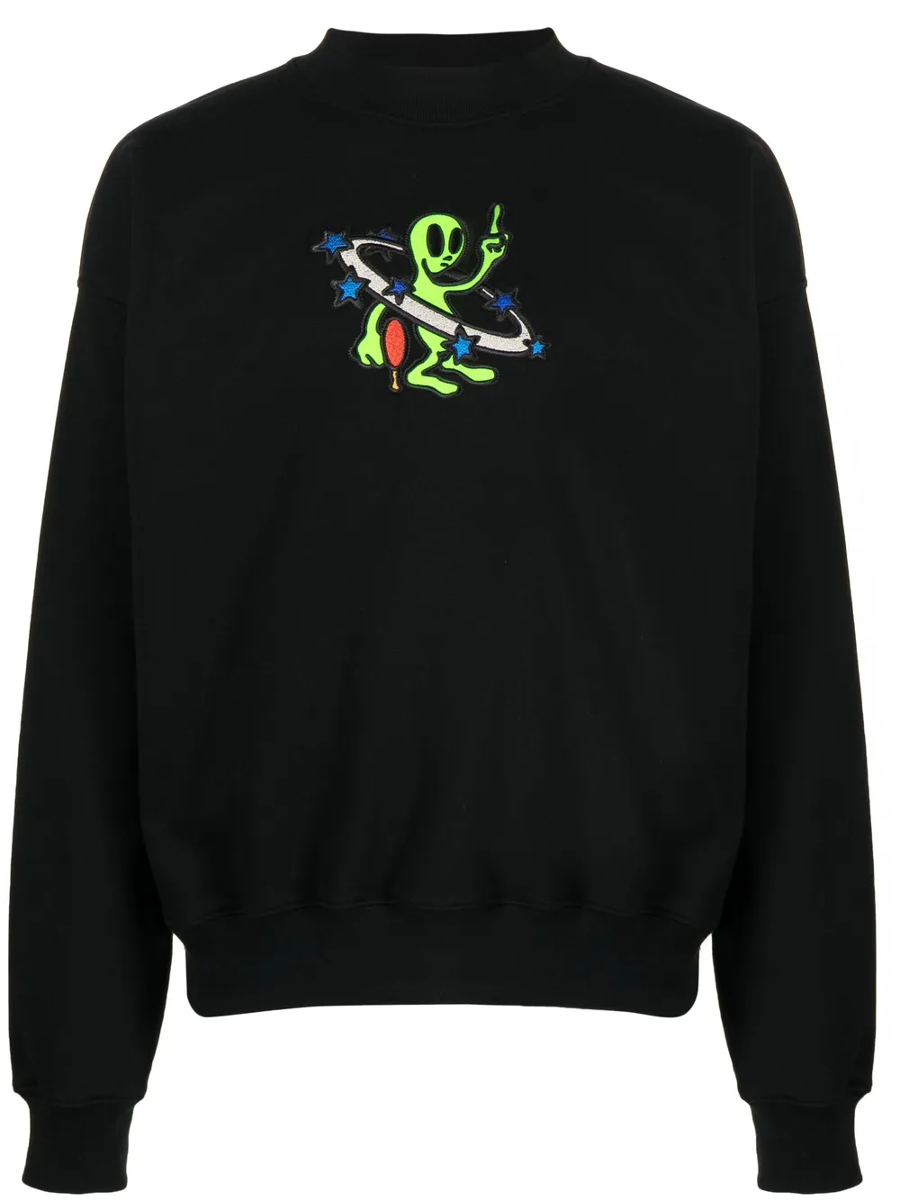 Off-white Men's Arrow Stars Embroidered Skate Sweatshirt In Black