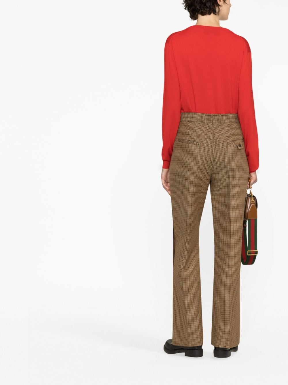 Shop Gucci V-neck Wool Jumper In Rot