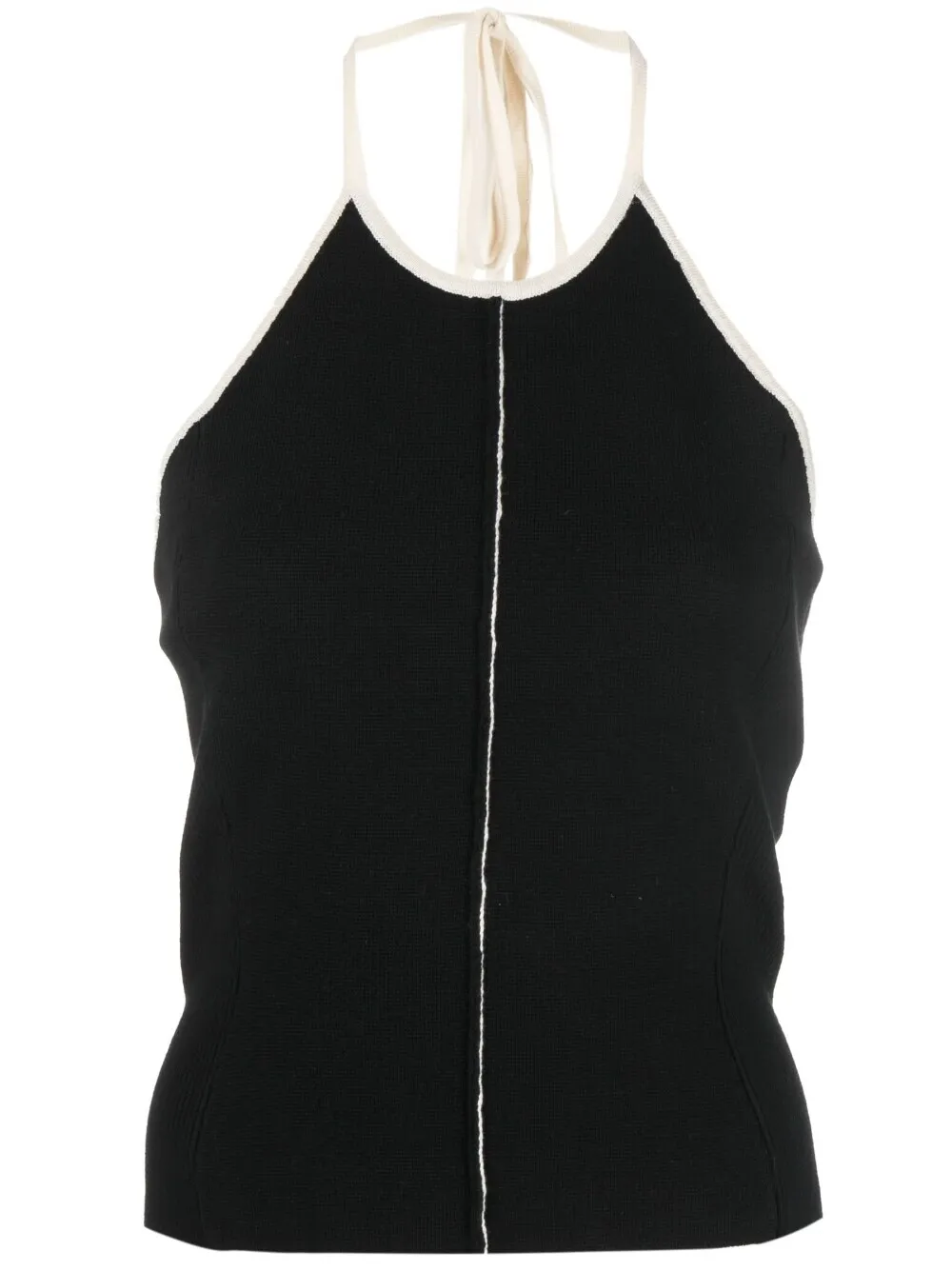 Sunnei Halterneck Knitted Top In Black