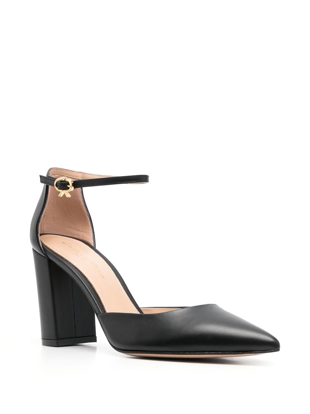 Shop Gianvito Rossi Piper Anklet 100mm Leather Pumps In Black