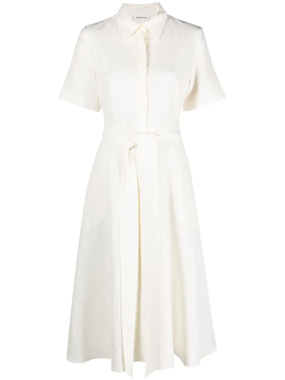 

P.A.R.O.S.H. vestido camisero midi - Blanco