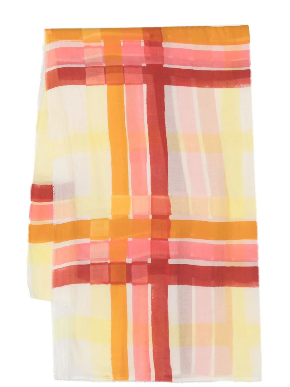 

Faliero Sarti check-pattern cotton scarf - Yellow