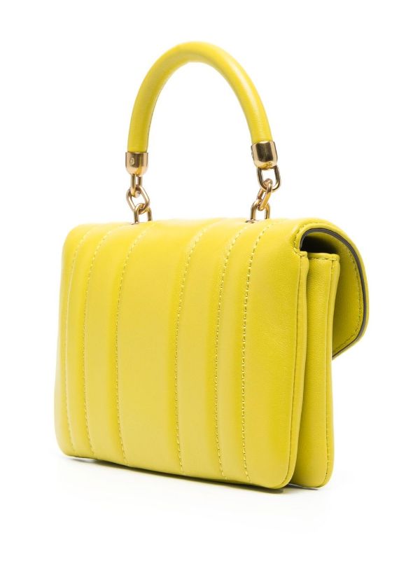 Tory Burch Small Kira Top Handle Leather Shoulder Bag in Yellow