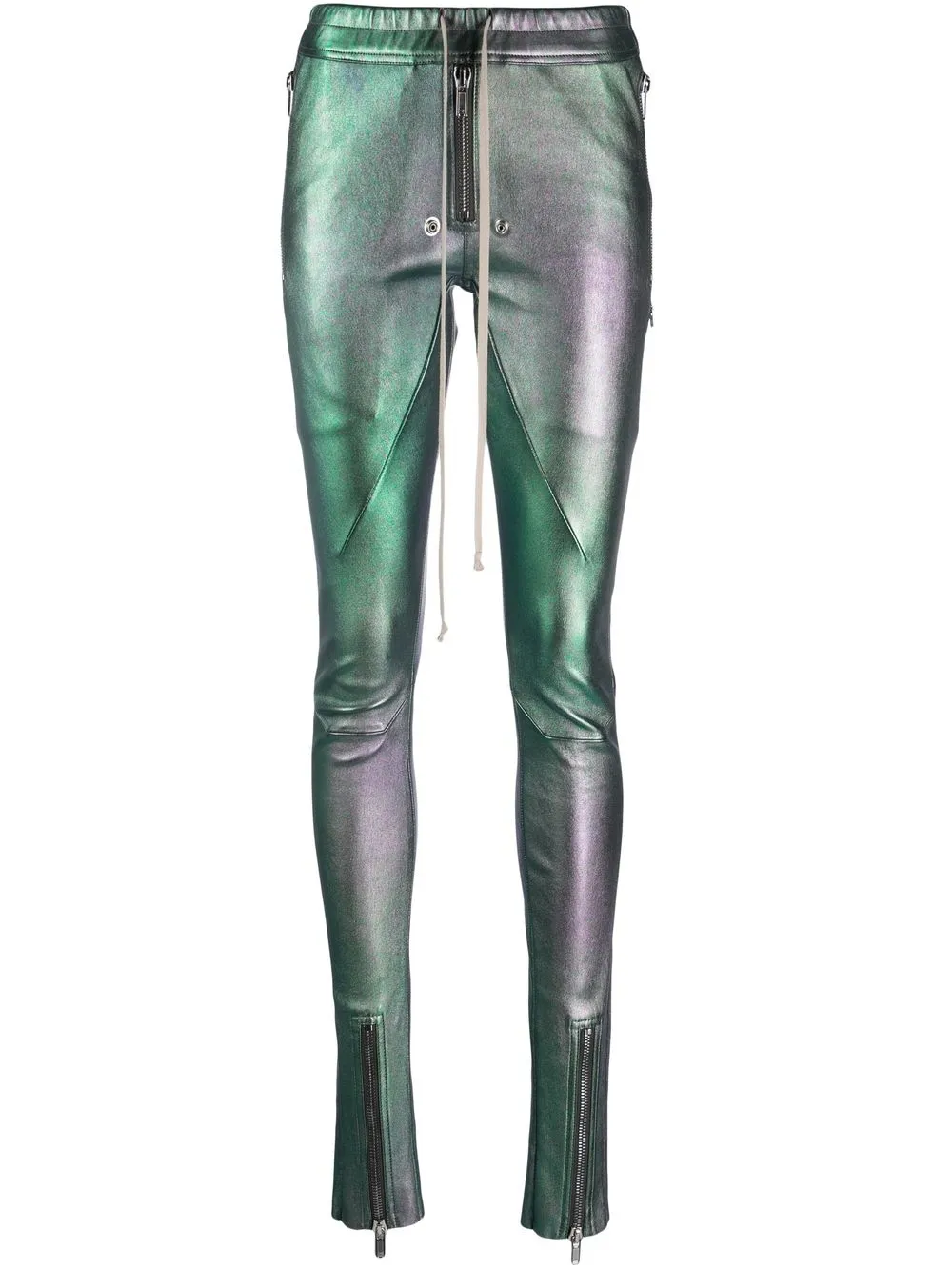 

Rick Owens zip-fastening metallic-effect trousers - Grey