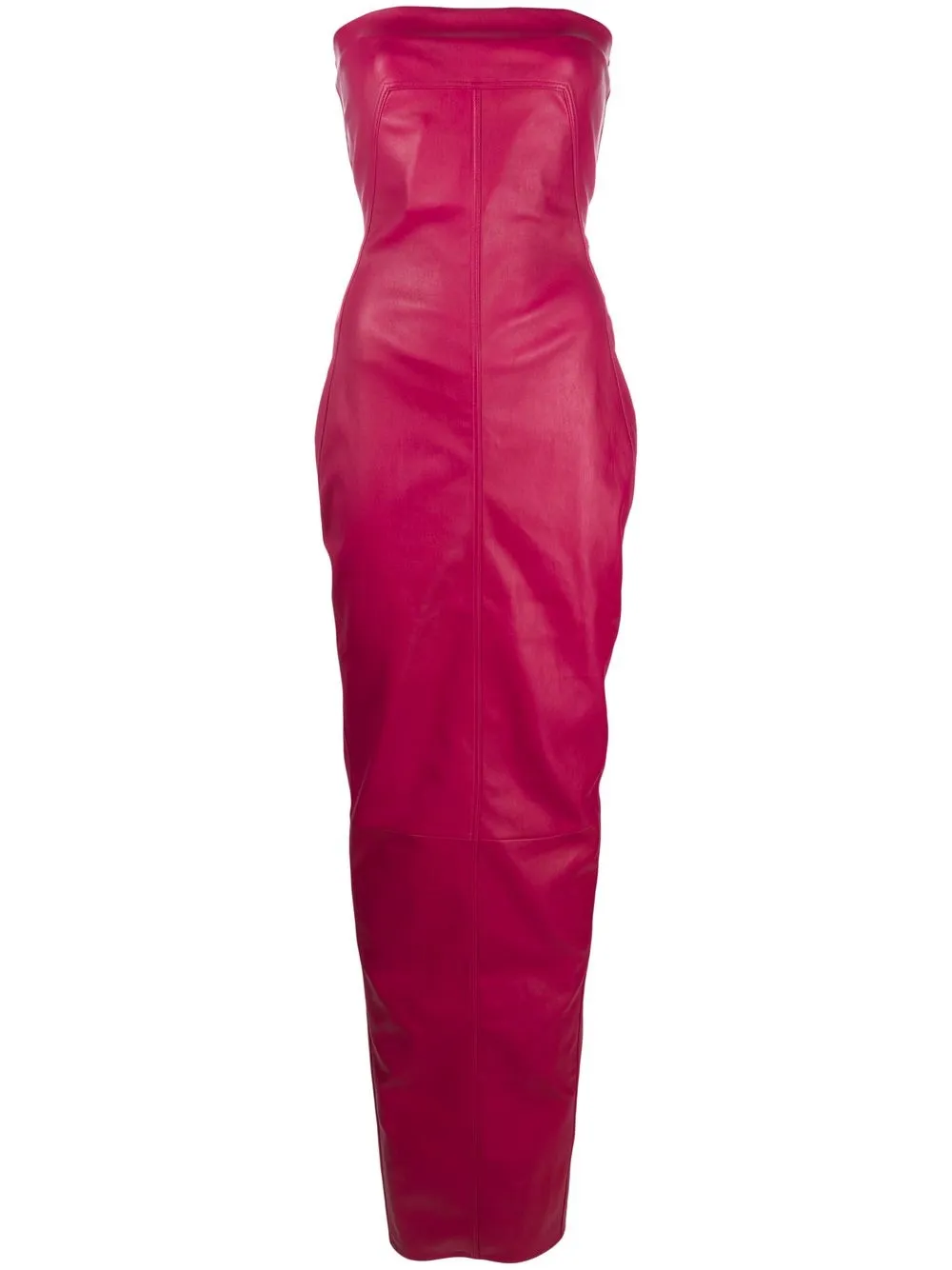 

Rick Owens off-shoulder leather maxi dress - Pink