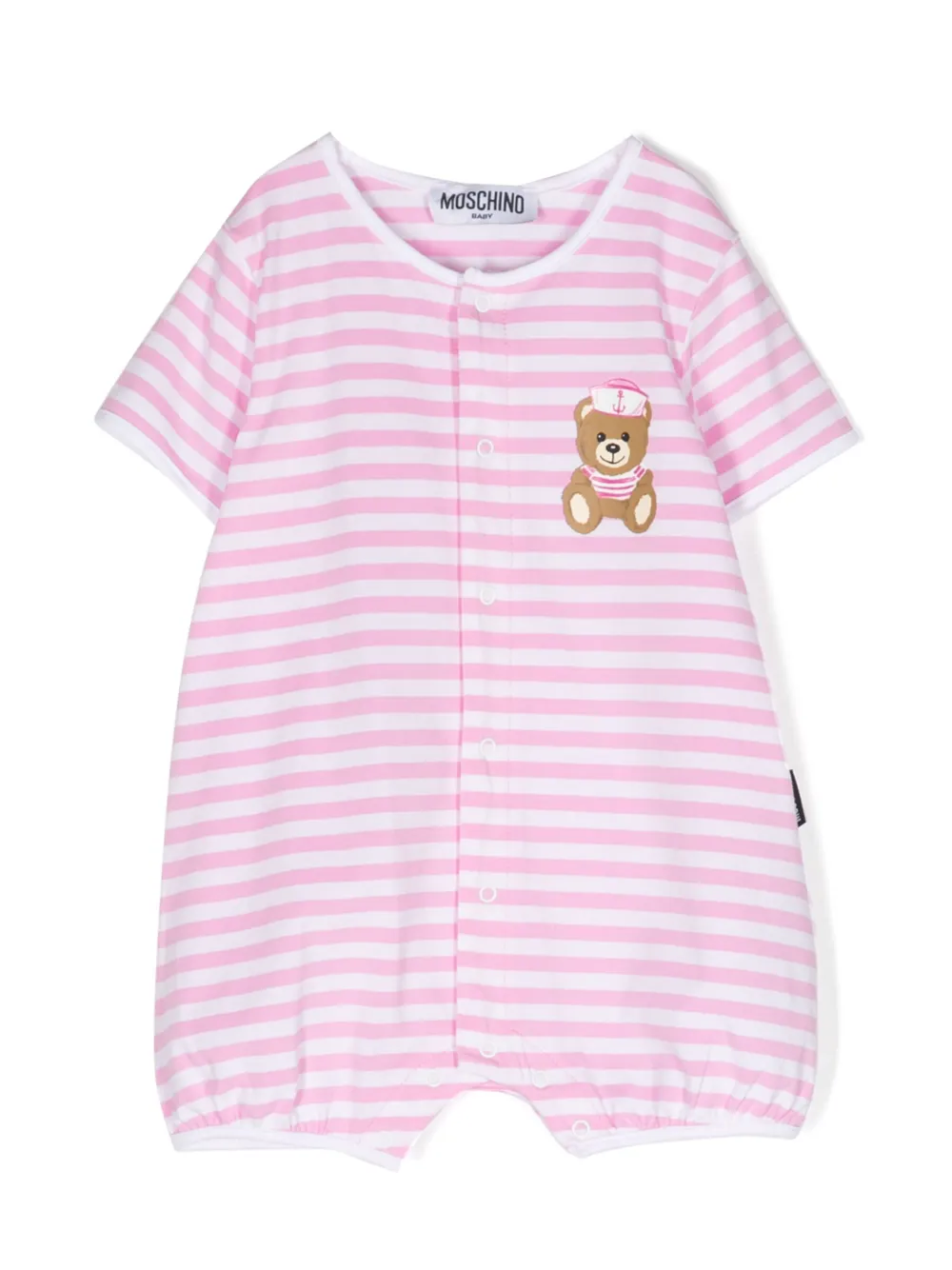Moschino Babies' Teddy Bear Striped Shorties In Pink