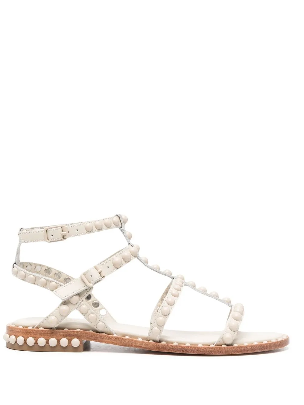 

Ash stud-embellished leather sandals - White