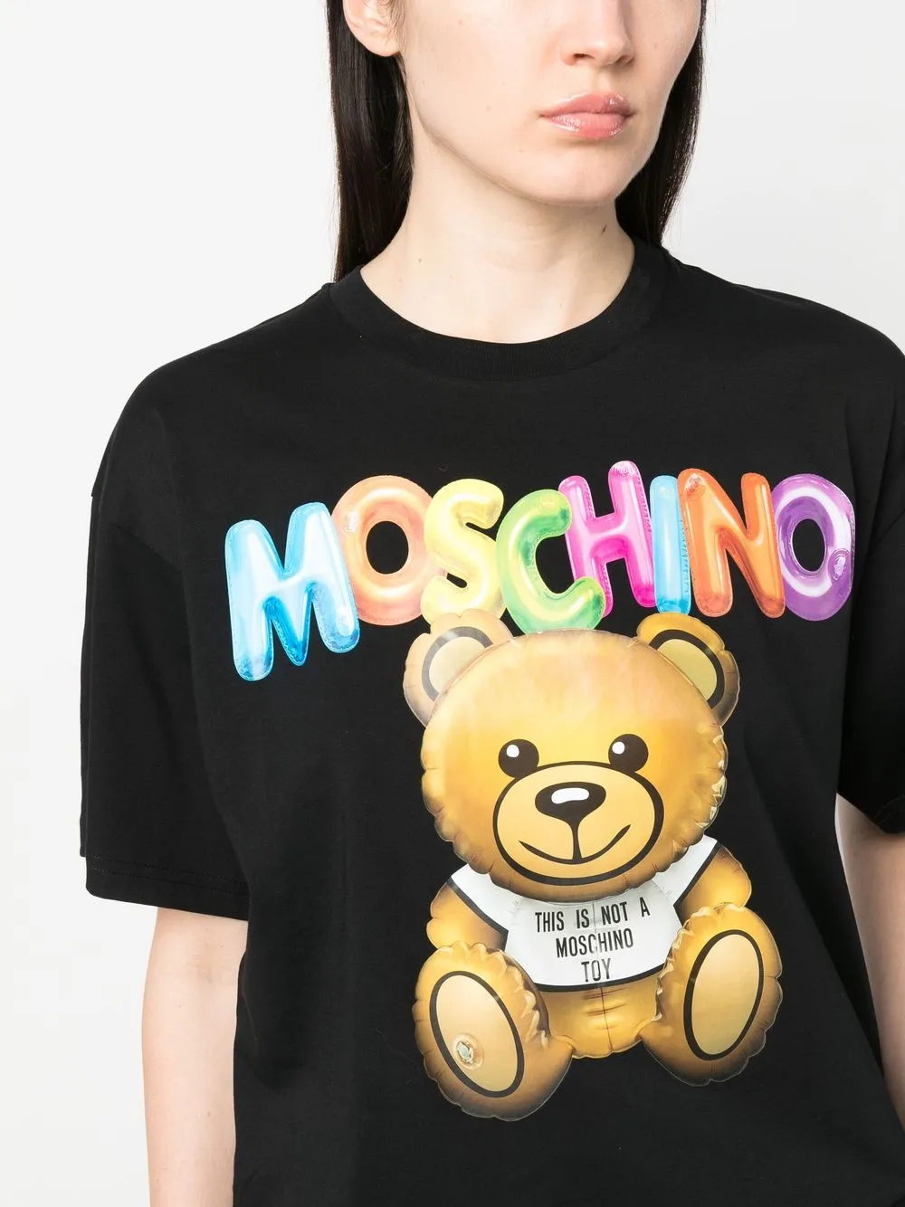 moschino black t shirt teddy bear