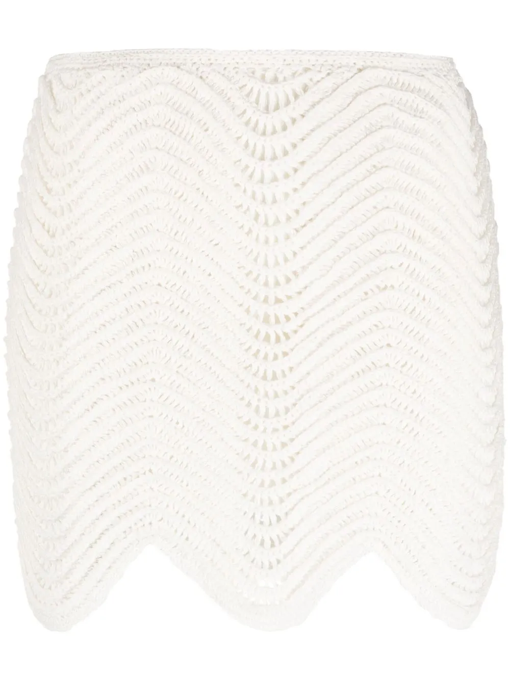 

Casablanca wavy hem crochet skirt - White