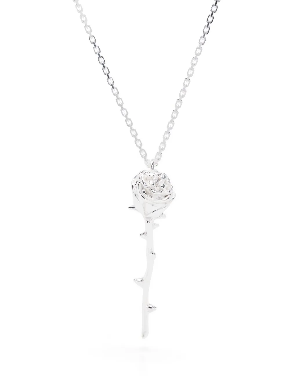 

Hatton Labs polished-finish flower-charm necklace - Silver