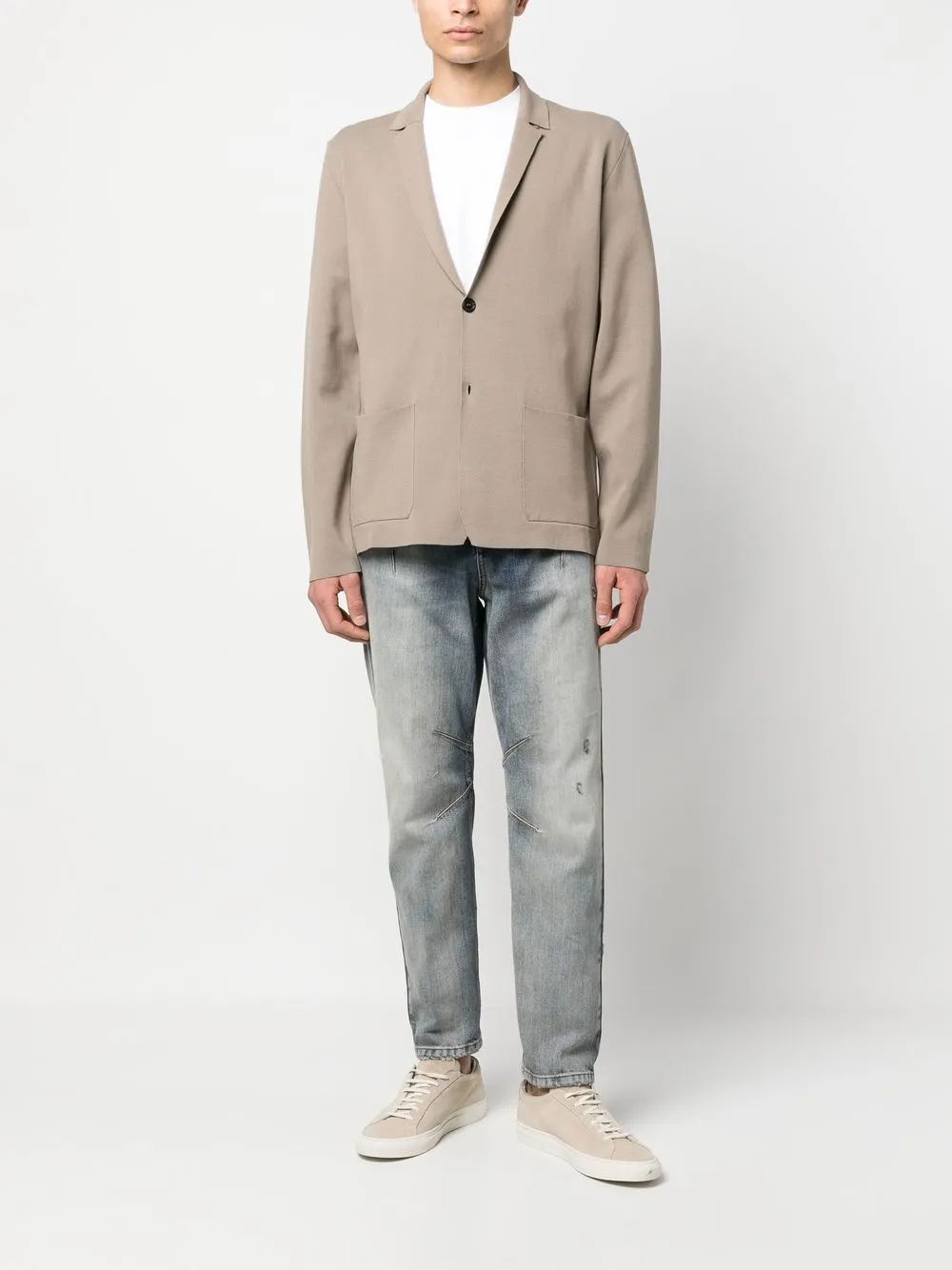 Roberto Collina Blazer met enkele rij knopen - Beige
