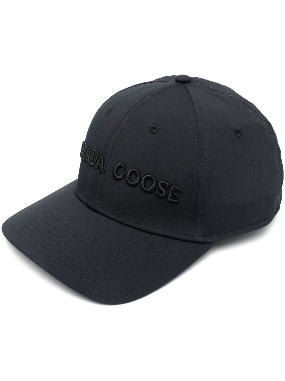 embroidered-logo flat-peak cap