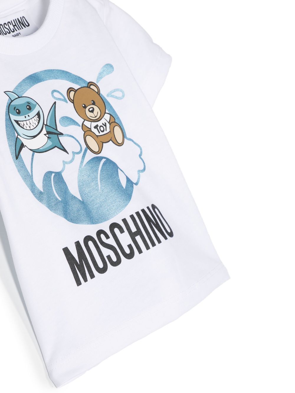 Shop Moschino Graphic-print Cotton T-shirt In 白色