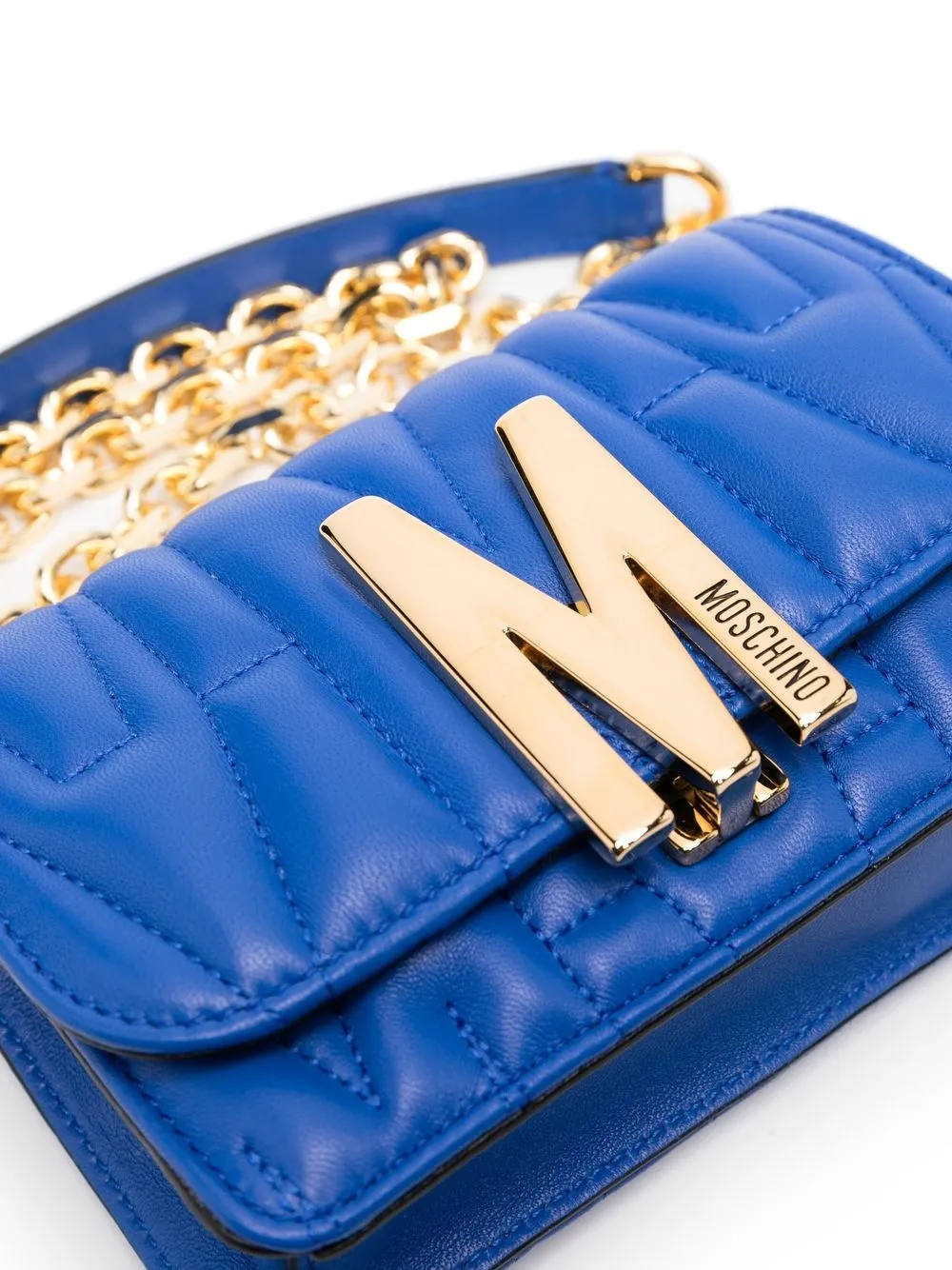 Moschino Monogramquilted Crossbody Bag In Blue ModeSens