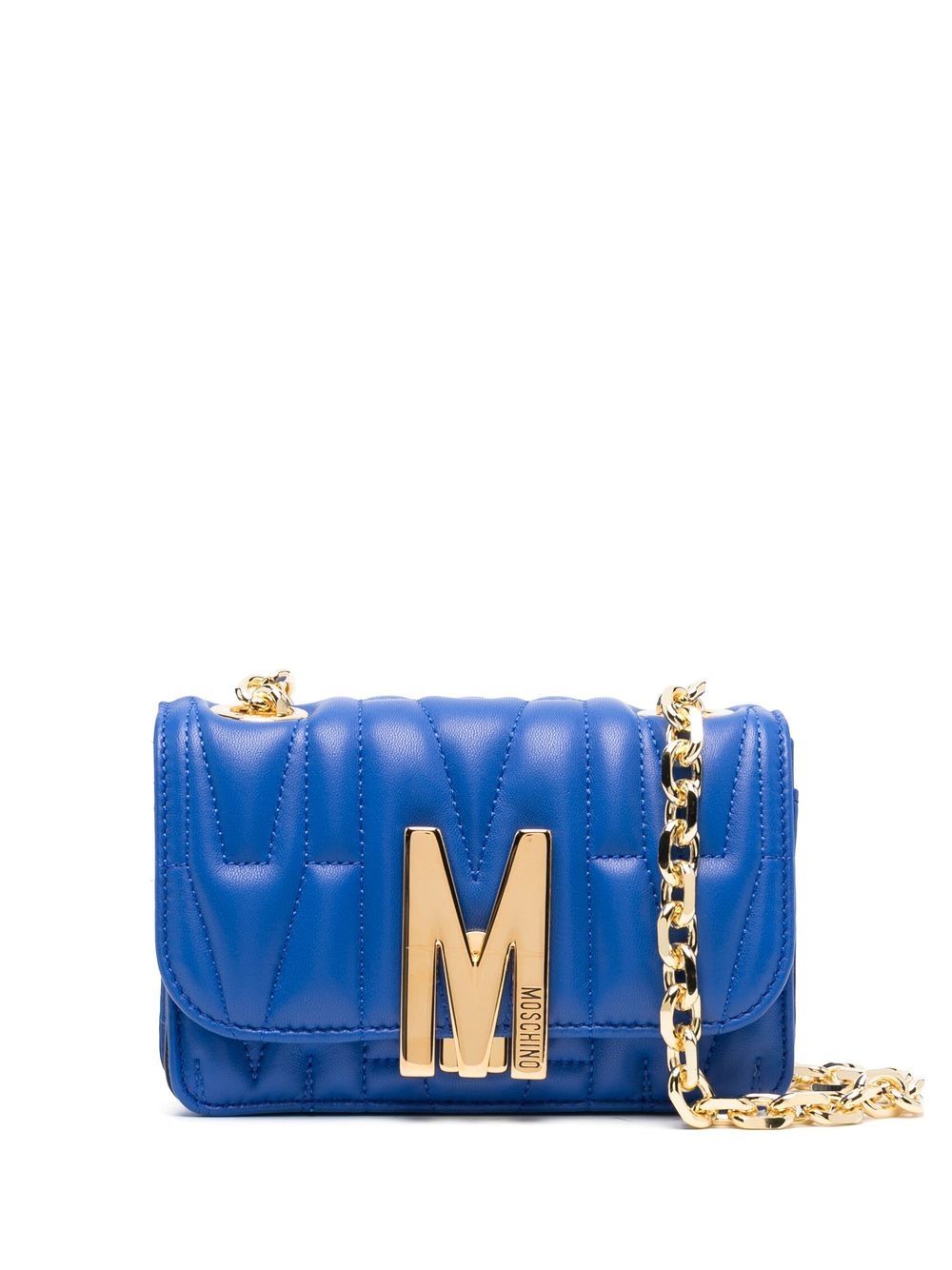 Moschino Monogram-quilted Crossbody Bag In Blue | ModeSens