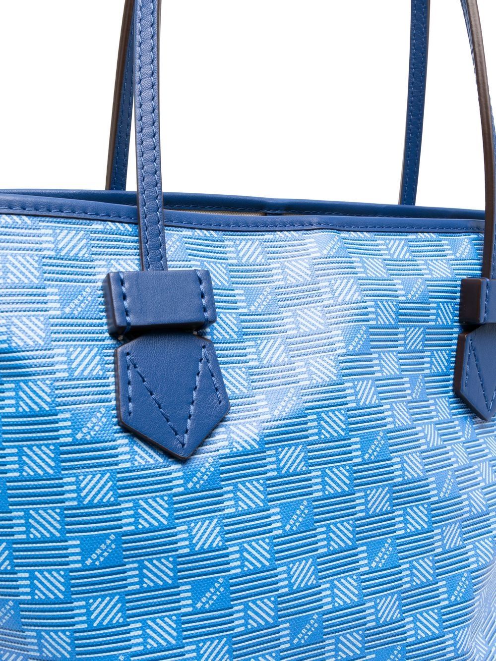 Shop Moreau Logo-print Leather Tote Bag In Blau