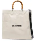 Jil Sander bamboo-handle tote bag - Neutrals