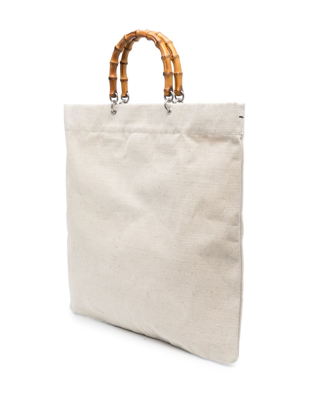 Shop Jil Sander Bamboo-handle Tote Bag In Neutrals