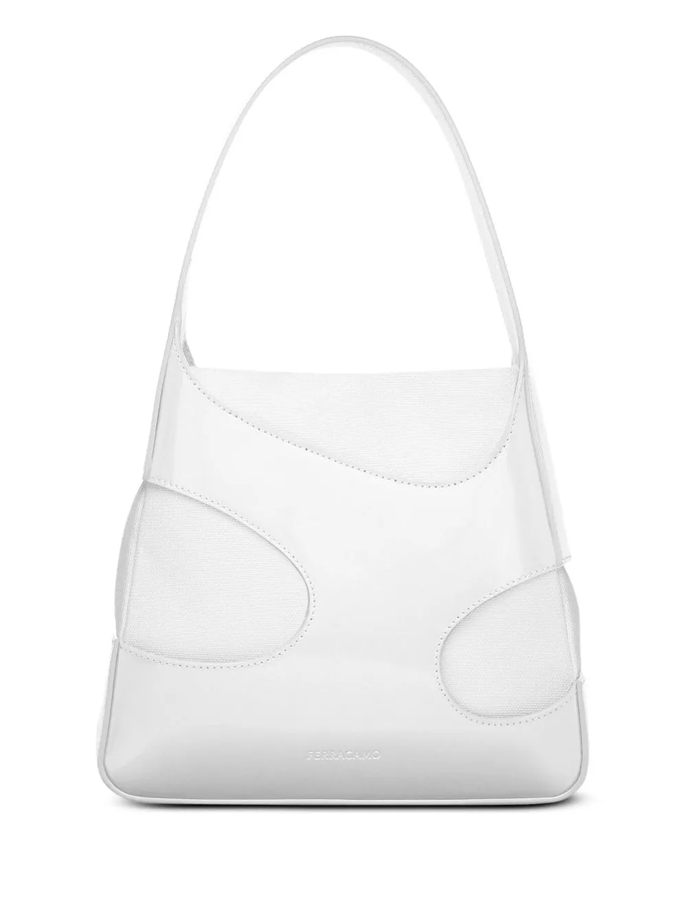 

Ferragamo panelled leather shoulder bag - Blanco
