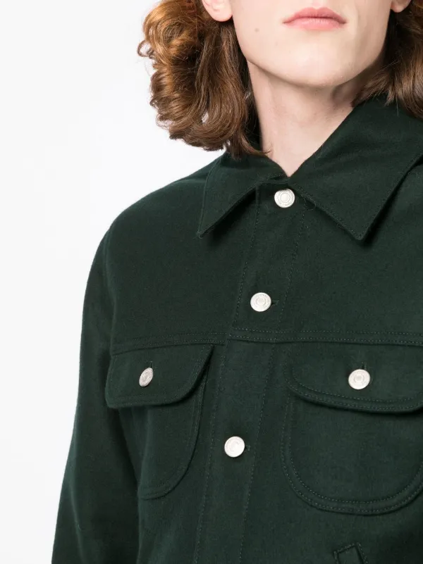 Courrèges faux-fur Collar Jacket | Green | FARFETCH ID