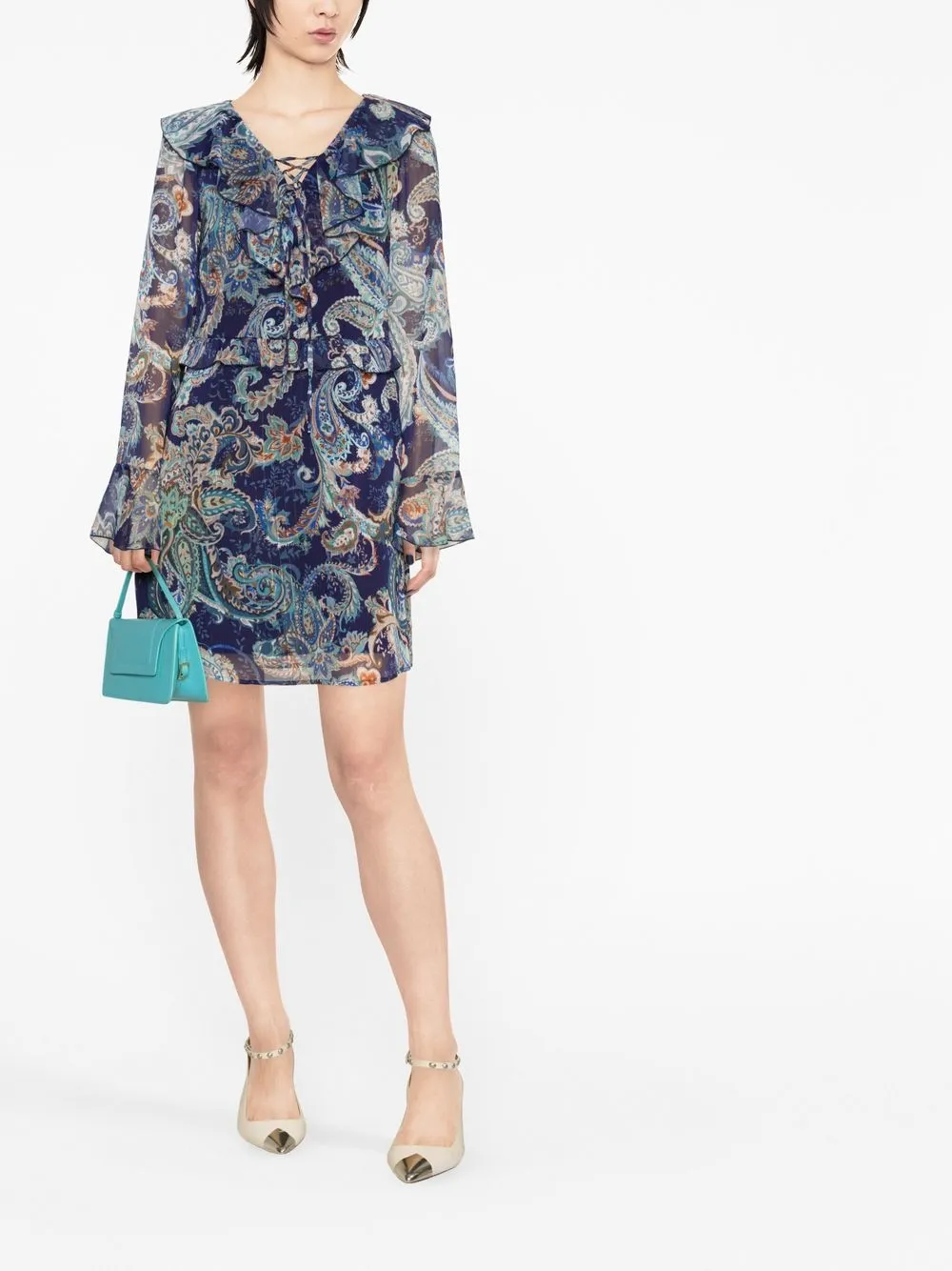 LIU JO Mini-jurk met paisley-print - Blauw