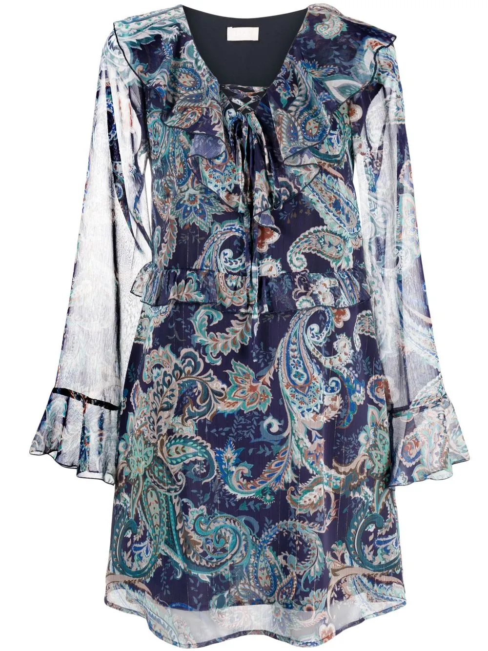 

LIU JO paisley-print long-sleeve minidress - Blue