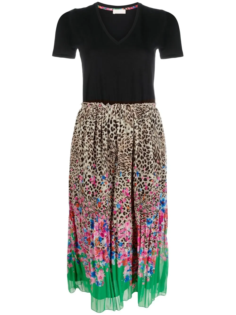 

LIU JO vestido con estampados en contraste - Negro