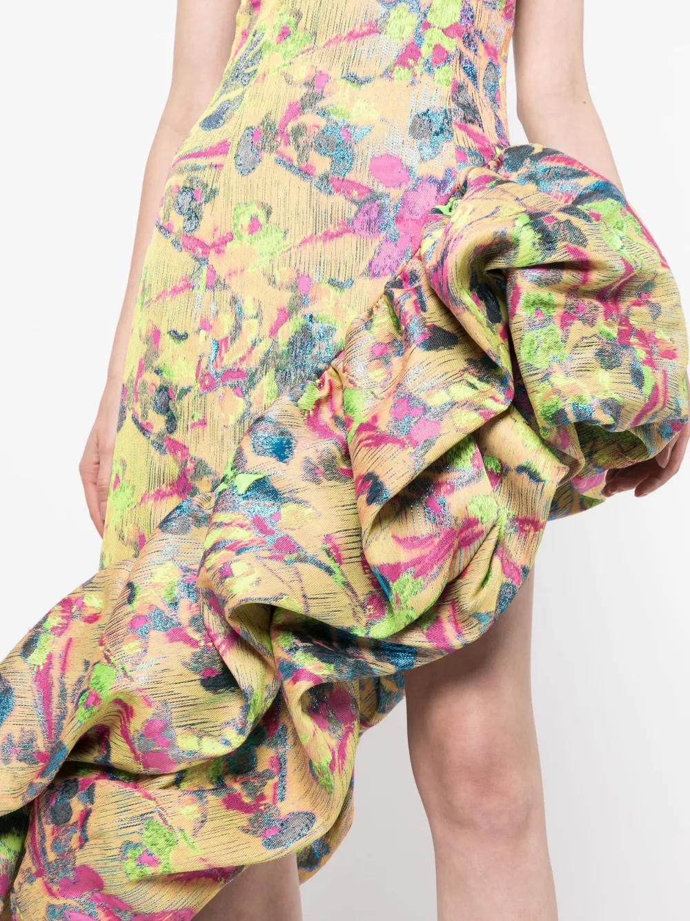 Cult Gaia Asymmetrische jurk Geel
