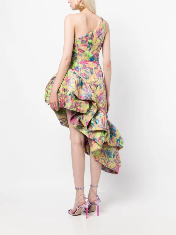 ruffle detail asymmetric dress Cult Gaia Helena ruffle-detail Asymmetric Dress | Yellow