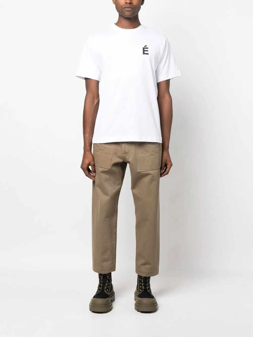 Etudes T-shirt met patchdetail - Wit