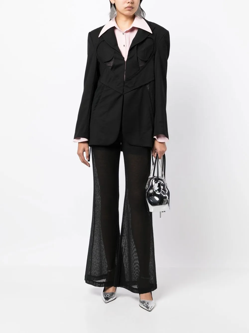 VII Victor Wang Flared broek - Zwart